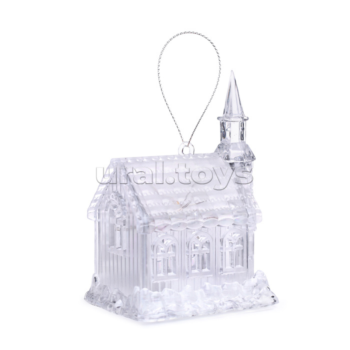 Фигура новогодняя светящаяся "Домик новогодний" 10см