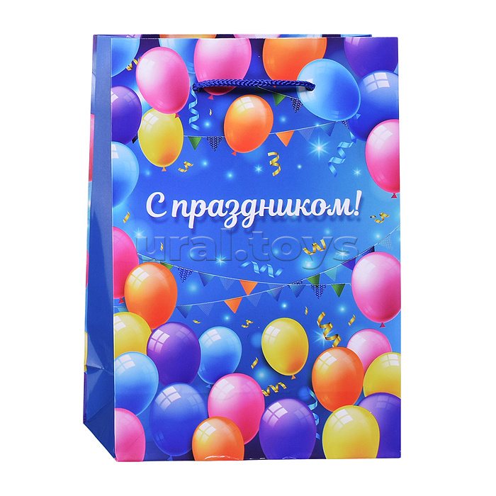 Пакет подарочный с глянцевой ламинацией 14x20x6,5 см (МS) Воздушное поздравление,128г (собс.разр.)