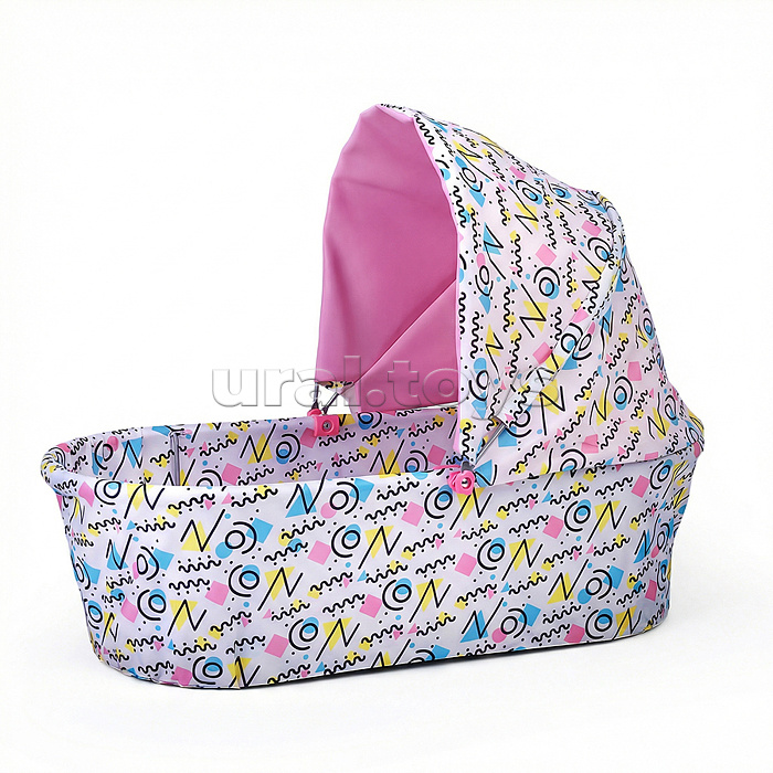 Коляская кукольная прогулочная, металлическая, складная, с корзиной и сумкой