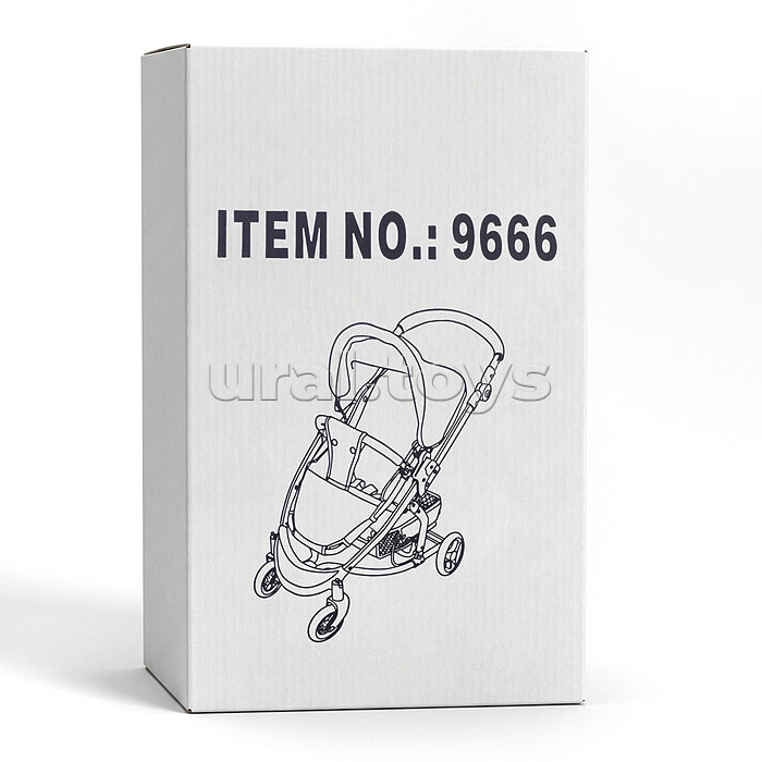 Коляская кукольная металлическая, с корзиной, цвет серо-зеленый