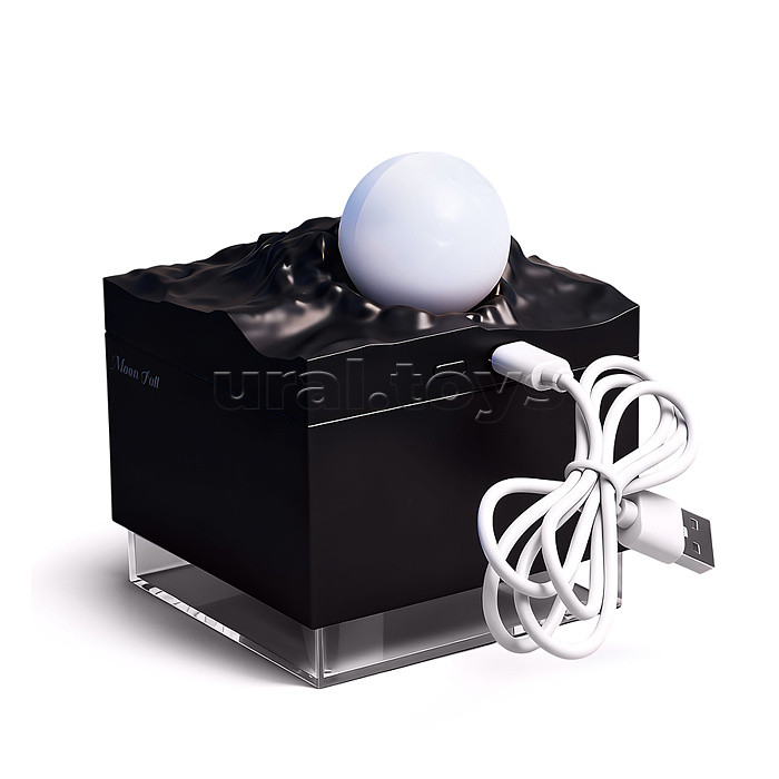 Светильник-увлажнитель "Луна" цвет чёрный, в коробке