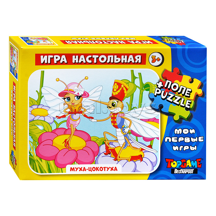 Игра настольная. Поле+пазл "Муха-Цокотуха"