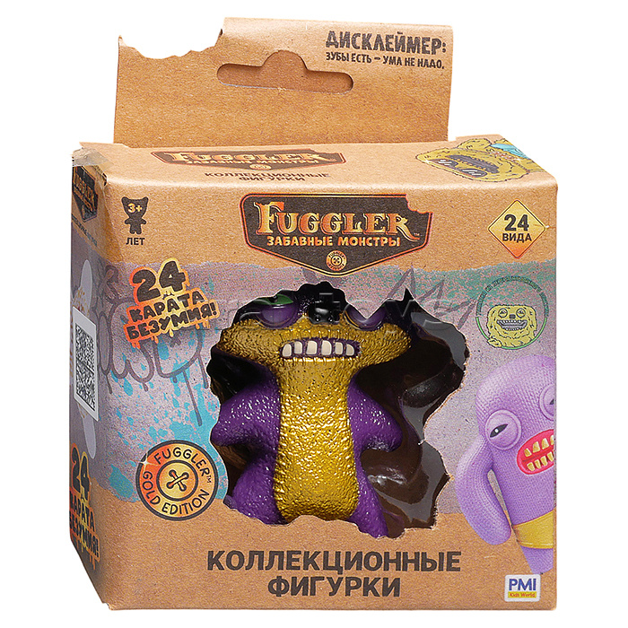 Коллекционная фигурка Шоколадный Зайчонок, 1 шт. в коробке с окном, Fuggler Gold Edition