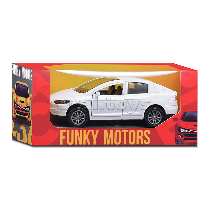 Белая инерционная машинка вид В die-cast , 1:32