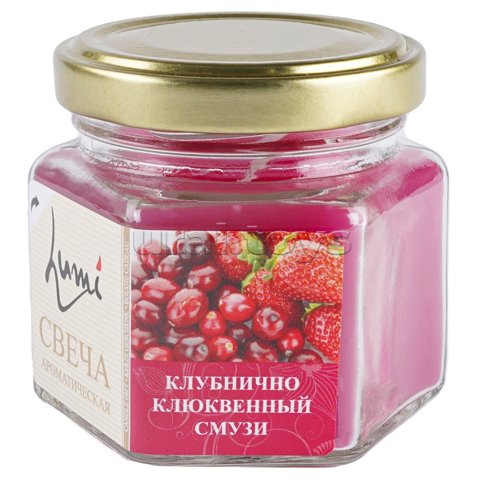 Свеча ароматическая в банке "Клубнично-Клюквенный Смузи" 5х6 см, 1 шт. с держат. Свеча ароматическая в банке "Клубнично-Клюквенный Смузи" 5х6 см, 1 шт. с держат.