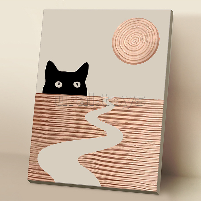 Рельефная картина 40х50 "Любопытная кошка" 3 цвета