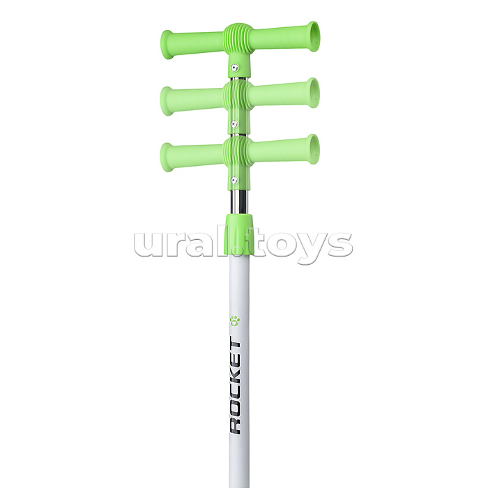 Самокат трёхколёсный ROCKET колёса световые PU, цвет салатовый