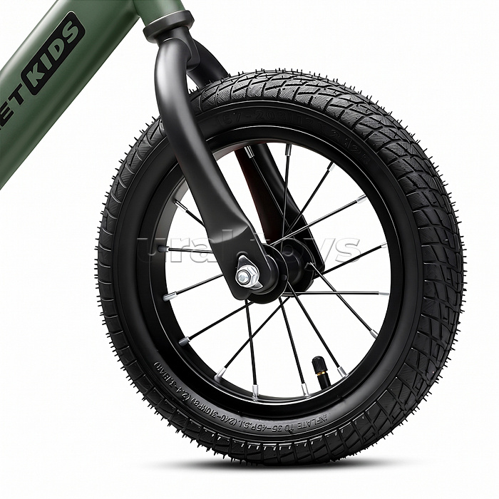 Беговел 12" Rocket R0043NEW-DGN, колеса надувные, цвет зеленый