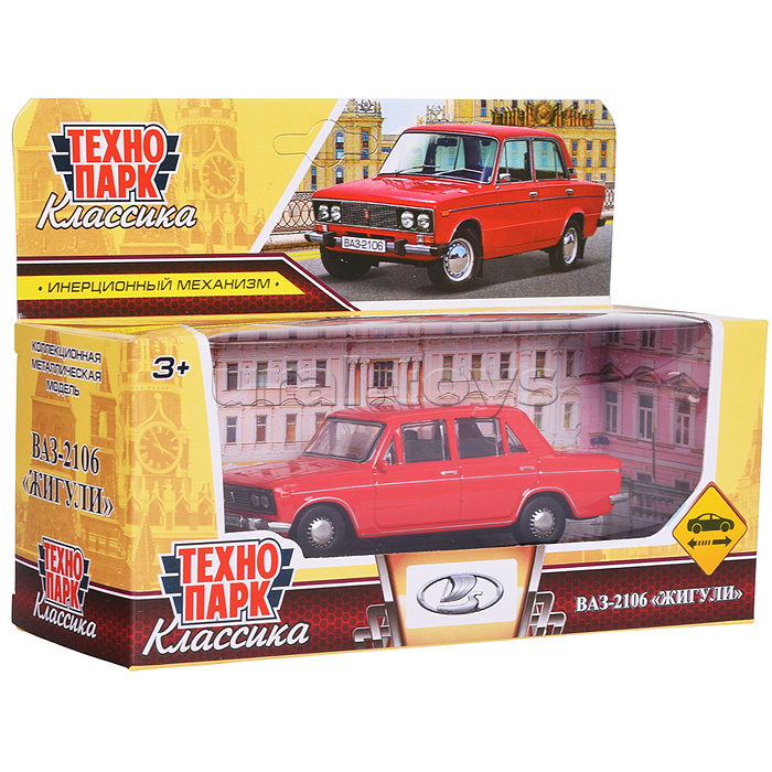 Машина металл LADA lada 2106, 10,5 см, (красный) инерц, в коробке