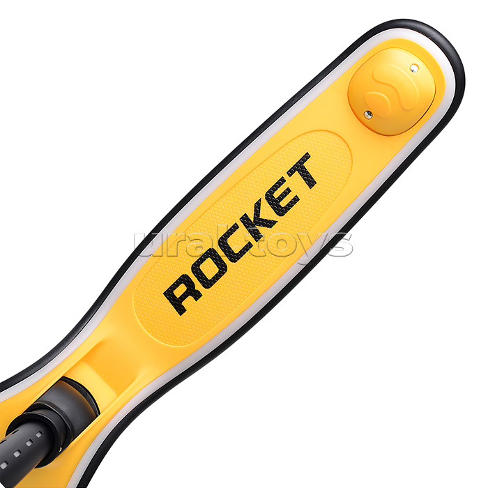 Самокат трёхколёсный ROCKET светящиеся колеса PU, дека, рулевая стойка, цвет жёлто-чёрный