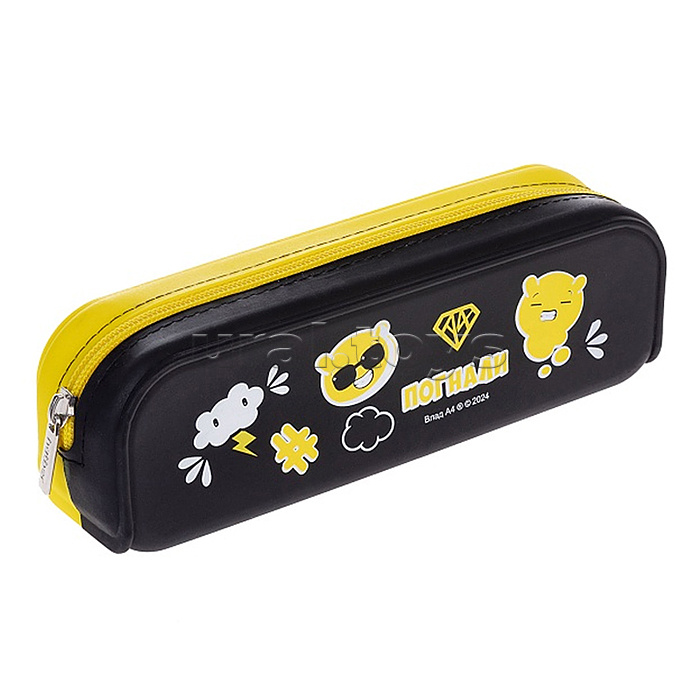 Пенал на молнии мягкий силикон "Влад А4" 200х50х60мм., в пластик. боксе с европодвесо