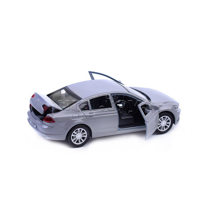 Машина металл Volkswagen Passat 12 см, двер, багаж, инерц, темно-серый, в коробке
