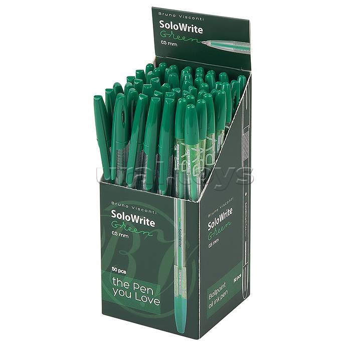 Ручка "Solo Write" шариковая, масло, 0.5 мм, зеленая