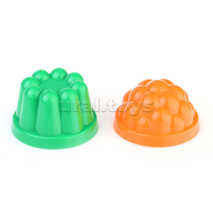 Набор №349: ведро малое с носиком, ситечко-цветок, совок №2, грабельки №2, 2 формочки, лейка малая №3