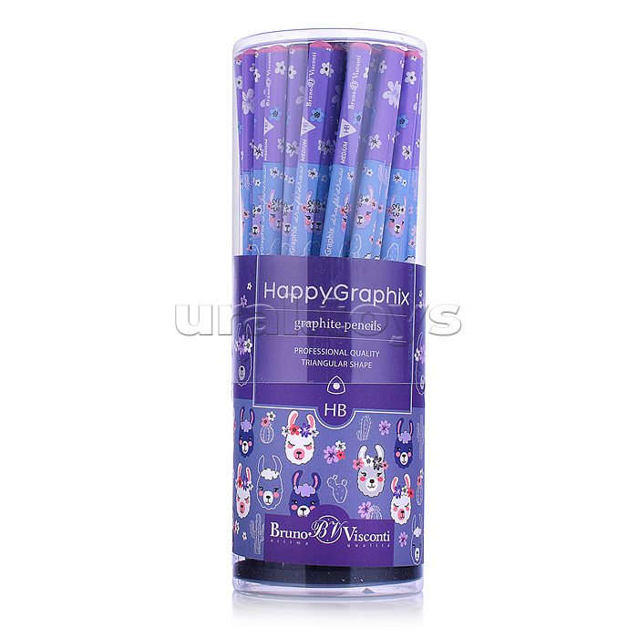 Карандаш чернографитный "HappyGraphix. Цирк. Ламы" НВ