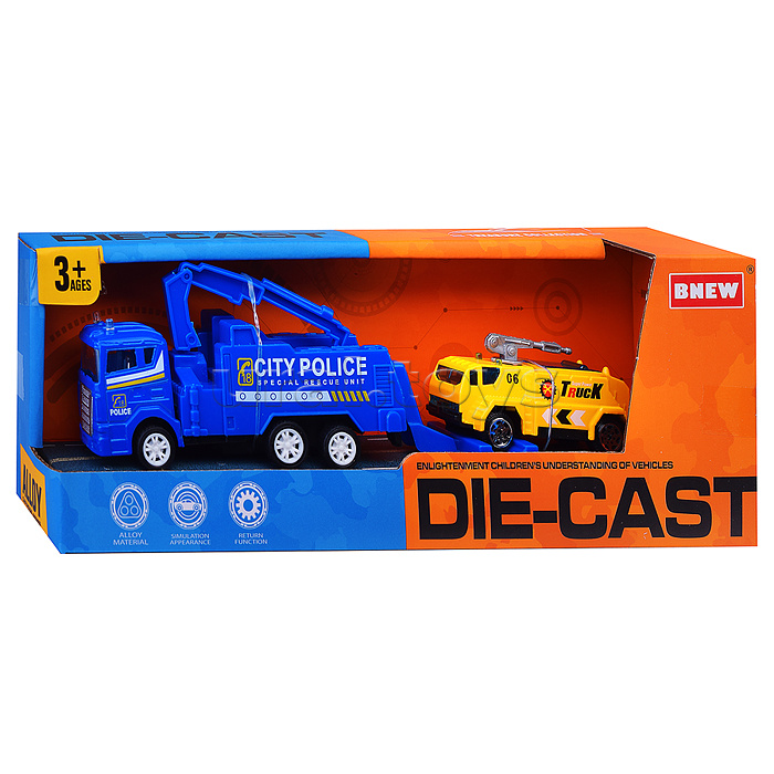 Машина "Эвакуатор полицейский" металл, в коробке