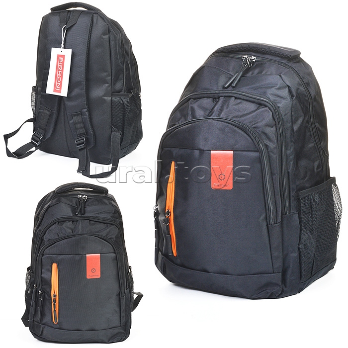 Рюкзак черный-оранжевый BIRRONI 48х33х15см