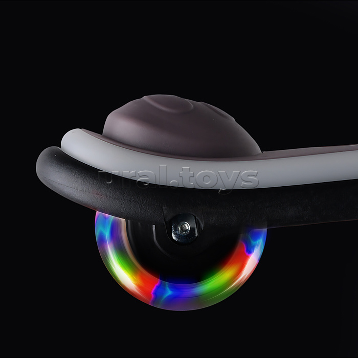 Самокат трёхколёсный ROCKET светящиеся колеса PU, дека, рулевая стойка, цвет серый