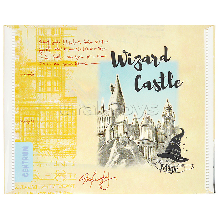 Папка-конверт на кнопке А5, пластик, "Школа магии" 180 мкм, двусторонняя печать