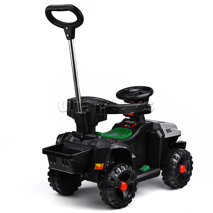 Электромобиль "Яркий старт" с родительской ручкой, на аккумуляторе 6V. серый