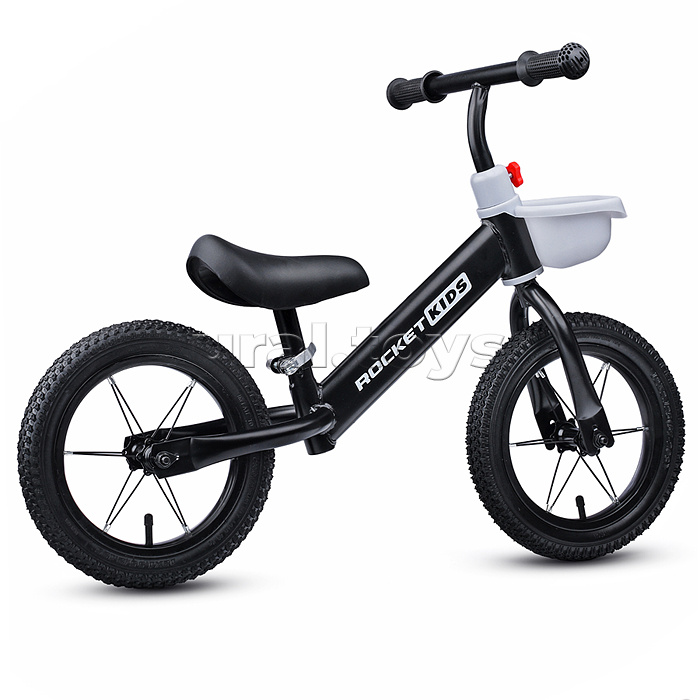 Беговел 12" Rocket, колеса надувные, цвет черный