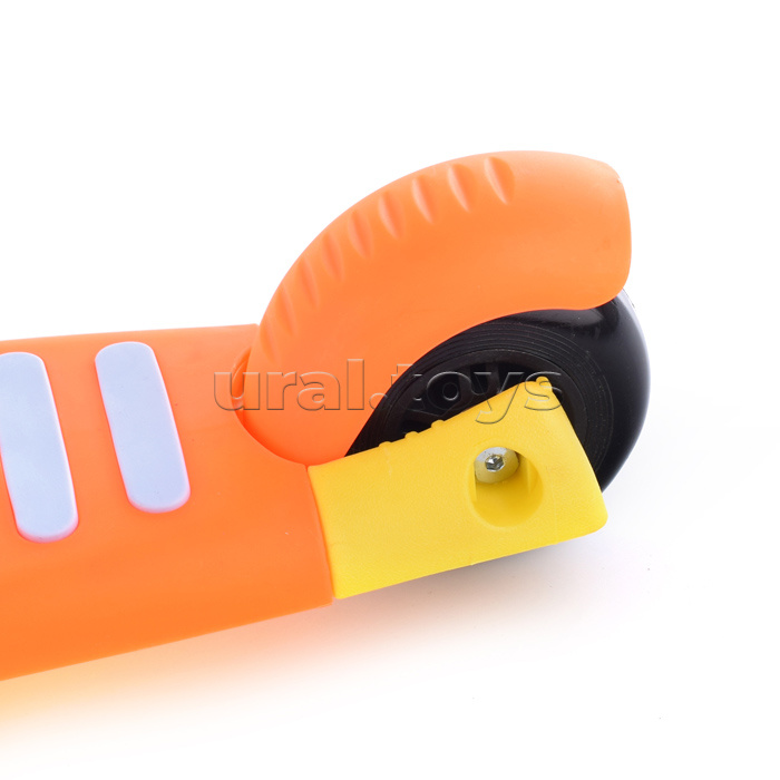 Самокат 3-х кол., оранжевый, светящиеся колёса, PU, ABEC 7, в коробке