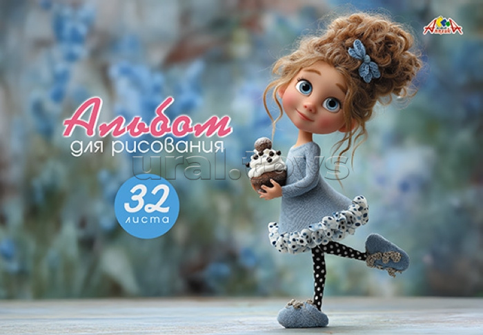 Альбом для рисования 32л. на гребне цв.мел.карт.обл. "Красотулька "
