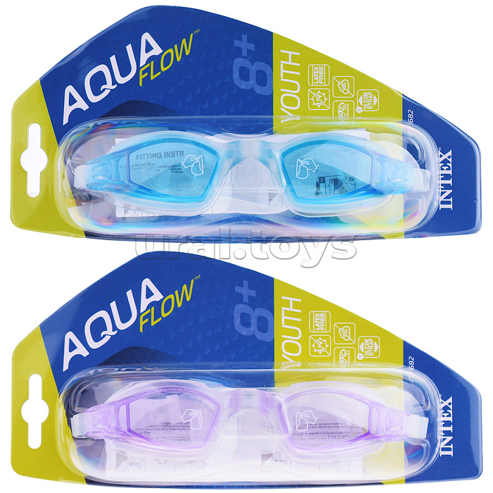 Очки для плавания Free Style Sport, от 8 лет, цвета МИКС, 55682 INTEX