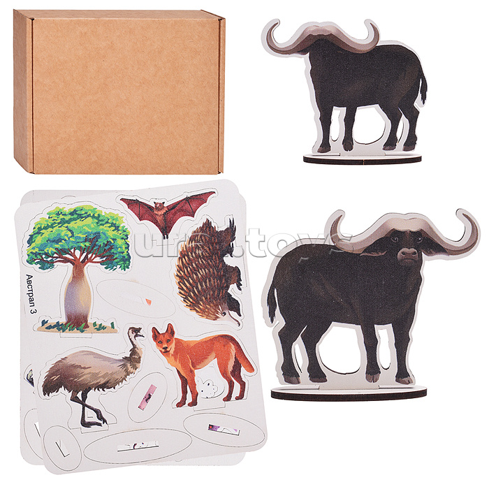 Игровой набор "Австралия" (дерево) крафтовая коробка