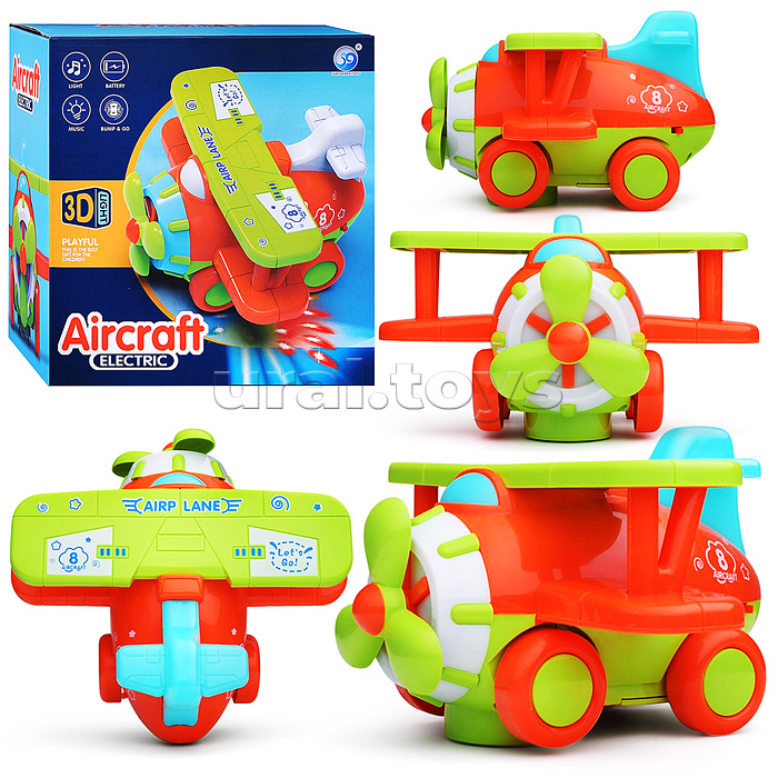 Самолет "Яркий самолетик-2" свет, звук, в коробке