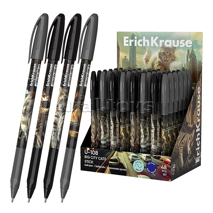 Ручка шариковая U-108 Stick Big City Cats, 1.0, Ultra Glide Technology, цвет чернил синий (в дисплее по 48 шт.) Ручка шариковая U-108 Stick Big City Cats, 1.0, Ultra Glide Technology, цвет чернил синий (в дисплее по 48 шт.)