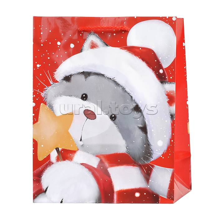 Пакет подарочный новогодний, "Christmas Animals" 18х10х23 см, ассорти, Золотая сказка