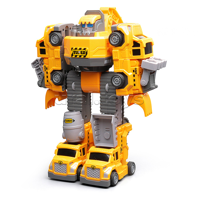 Робот трансформирующийся в дорожную технику, в коробке