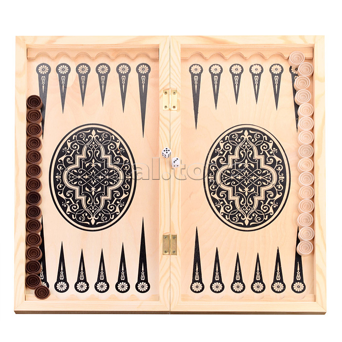 Нарды деревянные средние (500х250мм) дерев.фишки