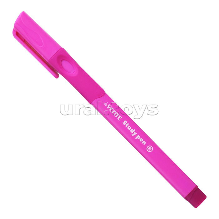 Ручка шариковая "Study Pen. School" обучающая письму, для правшей, d=0,7 мм, с эргономичным каучуковым держателем, сменный стержень, с индивидуальной маркировкой, синие чернила