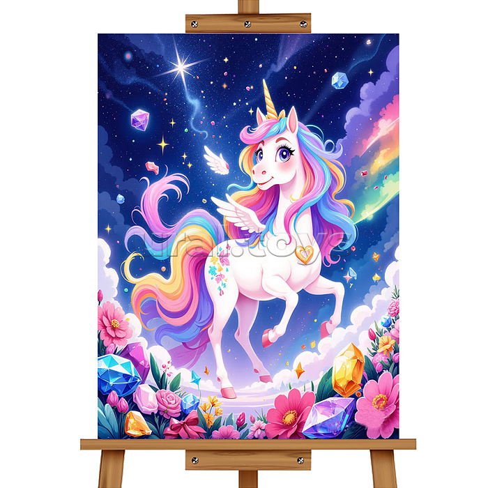 Мозаика алмазная "Сказочный единорог" 20*30см
