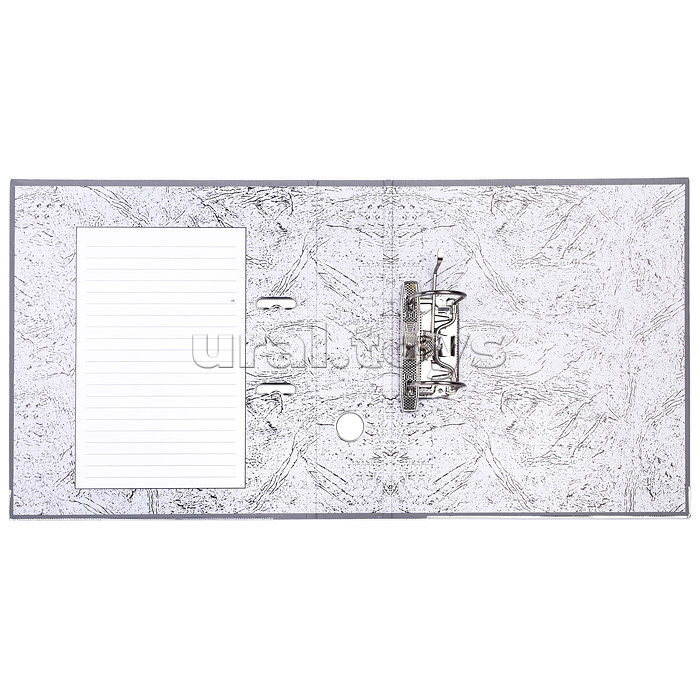 Папка с арочным механизмом A4 75 мм PP разобранная, металлическая окантовка, запечатка форзаца, наварной карман с этикеткой, серая