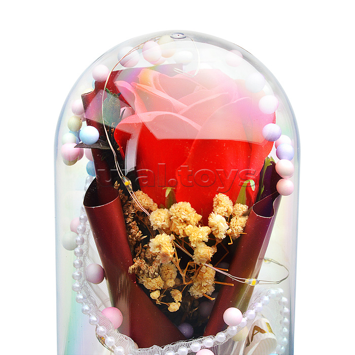 Светильник "Необыкновенная роза" в коробке (красный)