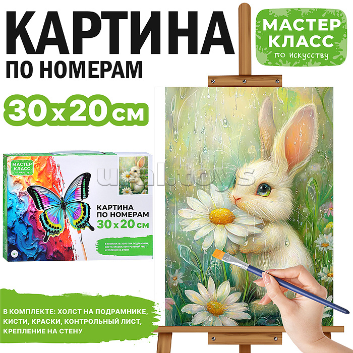 Набор для рисования "Картина по номерам 30х20 см. Кролик с ромашкой"