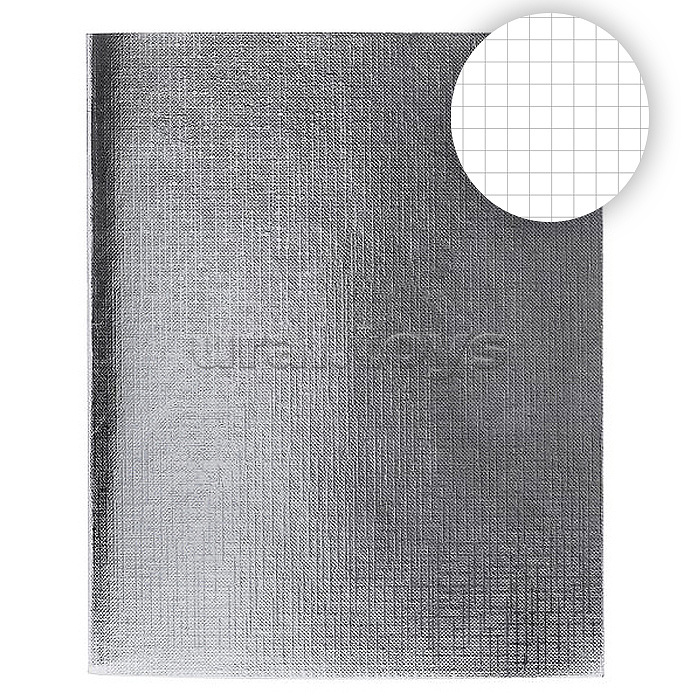 Тетрадь 48л. клетка А5ф на скобе бумвинил "Metallic" серебро