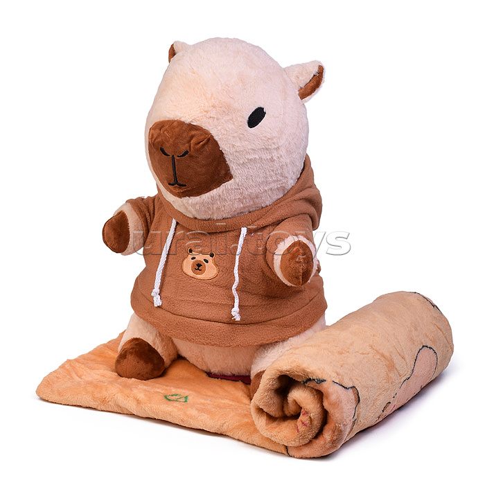 Мягкая игрушка "Капибара" с пледом