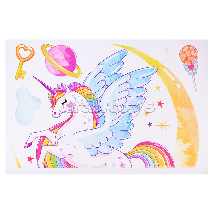 Интерьерная наклейка "Unicorn" 60x90 см, ПВХ, в пластиковом пакете с блистерным подвесом