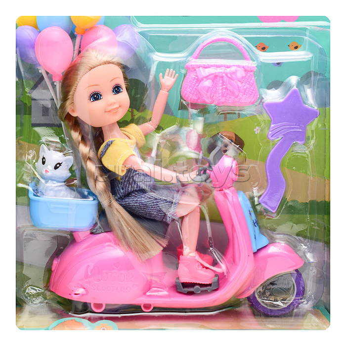 Кукла с аксессуарами, на листе