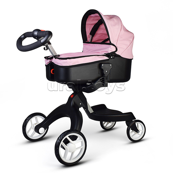 Коляска-люлька для кукол, металлическая, с сумкой, цвет ярко-розовый