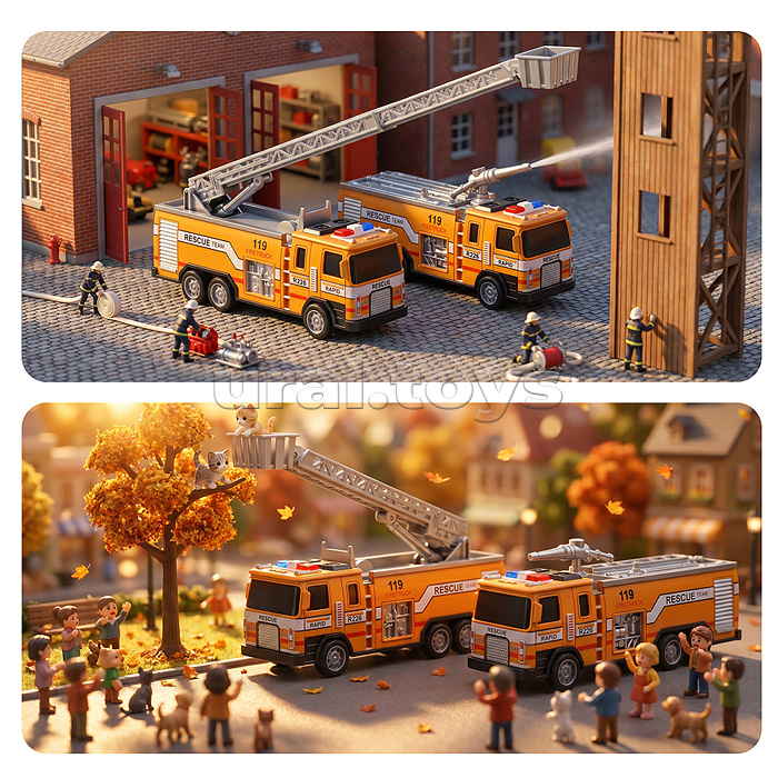 Набор машин "Пожарный транспорт" (инерционные) в коробке