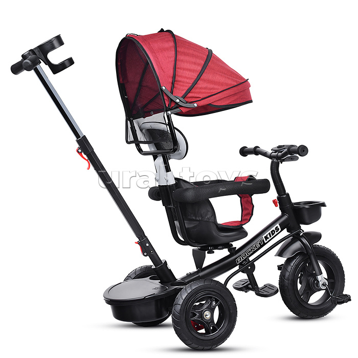 Велосипед 3-х колесный, резиновые шины, красный