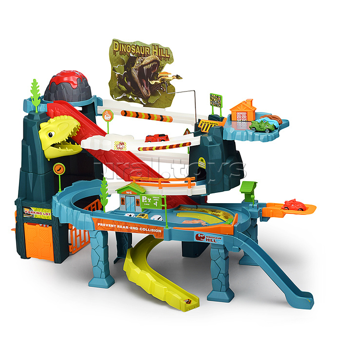 Паркинг-Трек "Вулканический холм с динозавром" в коробке