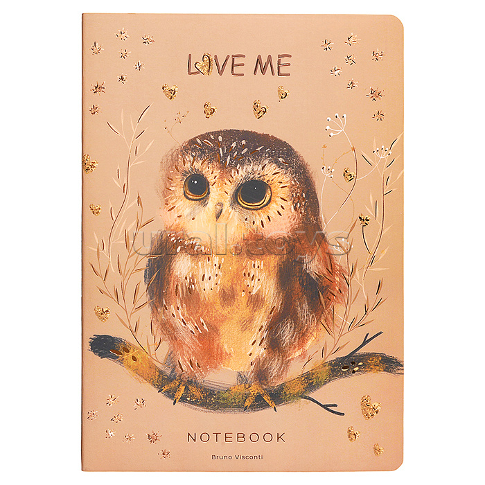 Тетрадь 40л. клетка "Love me. Совушка" А5