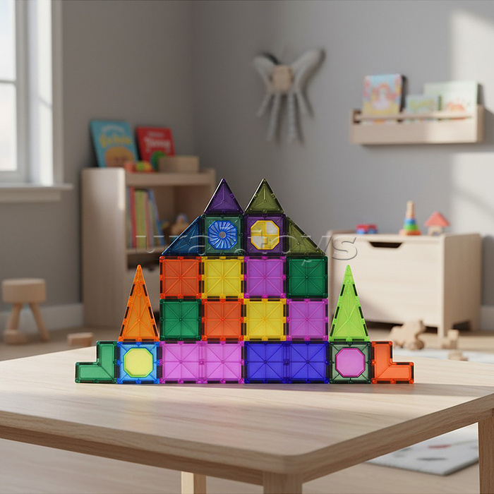 Конструктор магнитный "Замок" с прожектором (31 дет.) в коробке