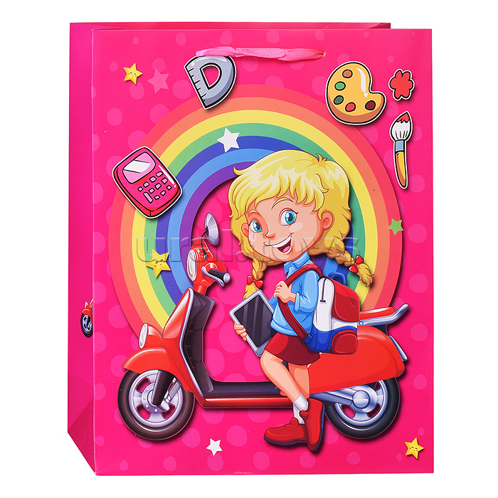 Пакет подарочный "Спортивные детки" 26*32*10,5 см.